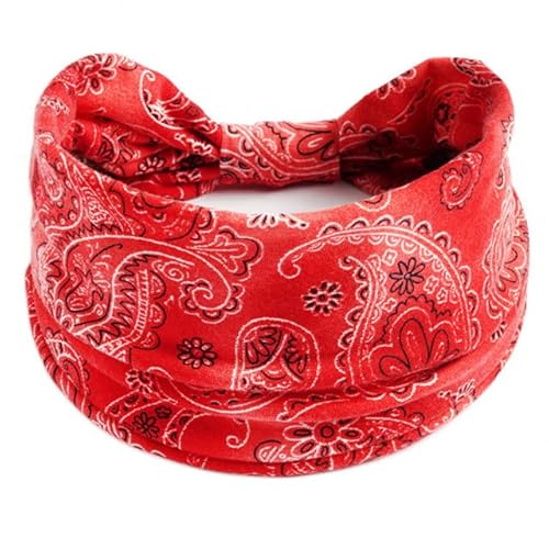 QUVLOTIAZJ Boho Blumendruck Breite Stirnbänder Vintage Knoten Elastischer Turban Headwrap für Frauen Mädchen Baumwolle Weiches Bandana Haarschmuck von QUVLOTIAZJ