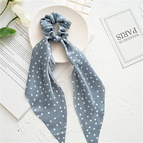 QUVLOTIAZJ Fashion Print Bow Scrunchies Haarband für Frauen elastisches Haarband Mädchen Schachtelhalm Haargummis Haarschmuck von QUVLOTIAZJ