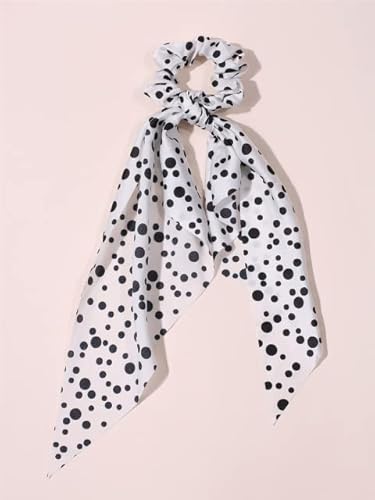 QUVLOTIAZJ Fashion Print Bow Scrunchies Haarband für Frauen elastisches Haarband Mädchen Schachtelhalm Haargummis Haarschmuck von QUVLOTIAZJ