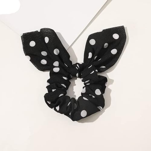 QUVLOTIAZJ Fashion Print Hair Scrunchie Bowknot Haarseil für Frauen Mädchen Pferdeschwanzhalter Haargummis Elastische Haarbänder Haarschmuck von QUVLOTIAZJ