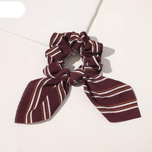 QUVLOTIAZJ Fashion Print Hair Scrunchie Bowknot Haarseil für Frauen Mädchen Pferdeschwanzhalter Haargummis Elastische Haarbänder Haarschmuck von QUVLOTIAZJ