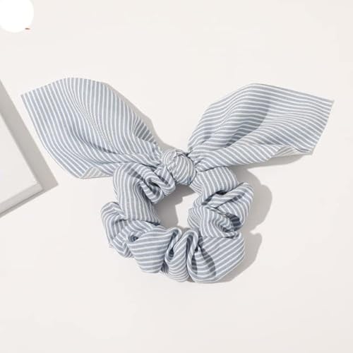 QUVLOTIAZJ Fashion Print Hair Scrunchie Bowknot Haarseil für Frauen Mädchen Pferdeschwanzhalter Haargummis Elastische Haarbänder Haarschmuck von QUVLOTIAZJ