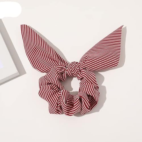 QUVLOTIAZJ Fashion Print Hair Scrunchie Bowknot Haarseil für Frauen Mädchen Pferdeschwanzhalter Haargummis Elastische Haarbänder Haarschmuck von QUVLOTIAZJ