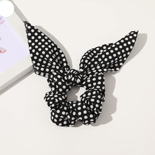 QUVLOTIAZJ Fashion Print Hair Scrunchie Bowknot Haarseil für Frauen Mädchen Pferdeschwanzhalter Haargummis Elastische Haarbänder Haarschmuck von QUVLOTIAZJ