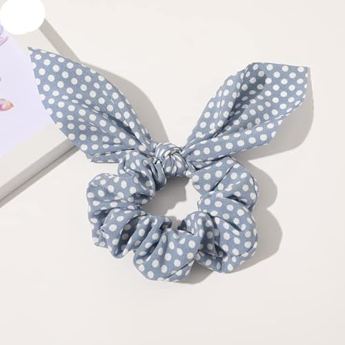 QUVLOTIAZJ Fashion Print Hair Scrunchie Bowknot Haarseil für Frauen Mädchen Pferdeschwanzhalter Haargummis Elastische Haarbänder Haarschmuck von QUVLOTIAZJ