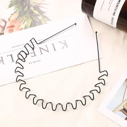 QUVLOTIAZJ Hoop Hair Band Wave Shaped Hairband Face Washing Headdress Unisex Hair Hoop Non Slip Black Metal Spiral Headband Men Women QUVLOTIAZJ Hoop Hair Band Wave Shaped Hairband Face Washing Headdress Unisex Hair Hoop Non Slip Black Metal Spiral Headband Men Women von QUVLOTIAZJ