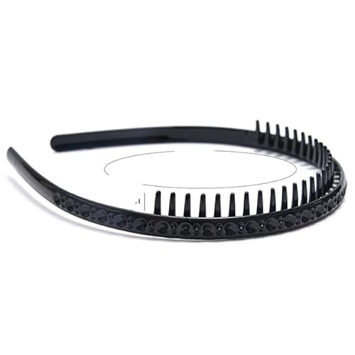 QUVLOTIAZJ Hoop Hair Band Wave Shaped Hairband Face Washing Headdress Unisex Hair Hoop Non Slip Black Metal Spiral Headband Men Women von QUVLOTIAZJ