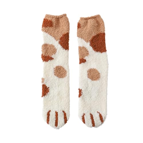 QUXVUIS 1 Paar Winter Warme Socken Weich Bequem Schlafen Fußwärmer Unisex Strumpfwaren Erwachsene Turnschuhe Schuhe Socke Freizeit, Khaki gepunktet von QUXVUIS