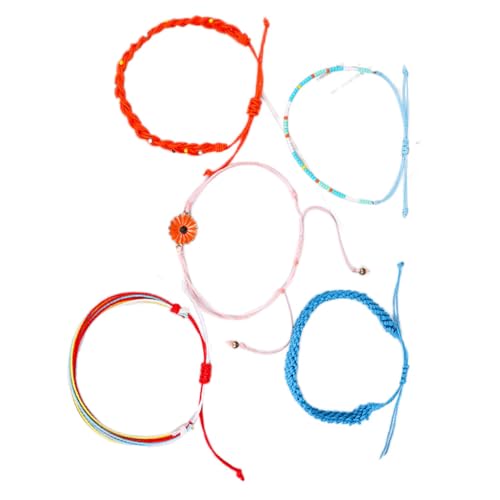 QUXVUIS 1 Set geflochtenes Armband verstellbar im INS Stil Kordelzug Perlenarmband Gänseblümchen Dekorationen Valentinstag für Frauen, B Stil von QUXVUIS