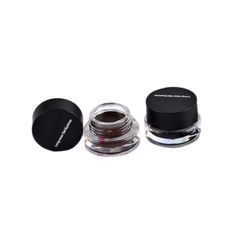 QUXVUIS 2 Flaschen Gel Eyeliner Long Wear Eyeliner Creme Arbeit Urlaub Gesichtskosmetik Persönliche Accessoires Jubiläumsgeschenke, Schwarzer Kaffee von QUXVUIS