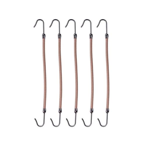 QUXVUIS 5 Stück Elastischer Haken Haargummi Styling Pferdeschwanz Halter Leichte Retro Mode Haarkordel Rostfrei Bungee Bänder, Aprikose von QUXVUIS