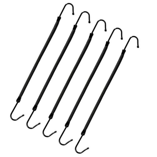 QUXVUIS 5 Stück Elastischer Haken Haargummi Styling Pferdeschwanz Halter Leichte Retro Mode Haarkordel Rostfrei Bungee Bänder, Schwarz von QUXVUIS