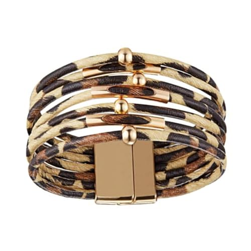 QUXVUIS Armbänder Ohrringe Leopardenmuster stapelbar Anhänger Armband Modeschmuck Muttertagsgeschenke für Frauen Mädchen, khaki von QUXVUIS