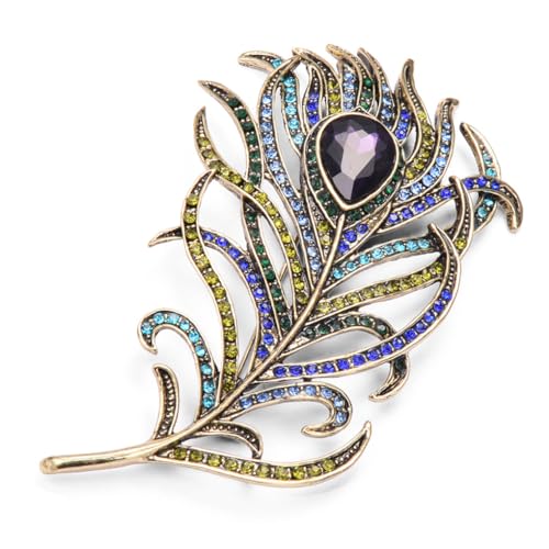 QUXVUIS Federn Brosche Kristall Strass Pins Urlaub Party Hochzeit Jahrestag Rock Mantel Schal Frauen Mädchen Schmuck von QUXVUIS