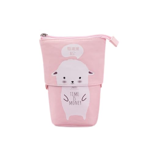 QUXVUIS Federtasche Multifunktionale einziehbare Aufbewahrungsbox Federmäppchen Cartoon Leinwand Stehender Halter Schreibwaren Organizer Tasche Geschenke, Typ 3 von QUXVUIS