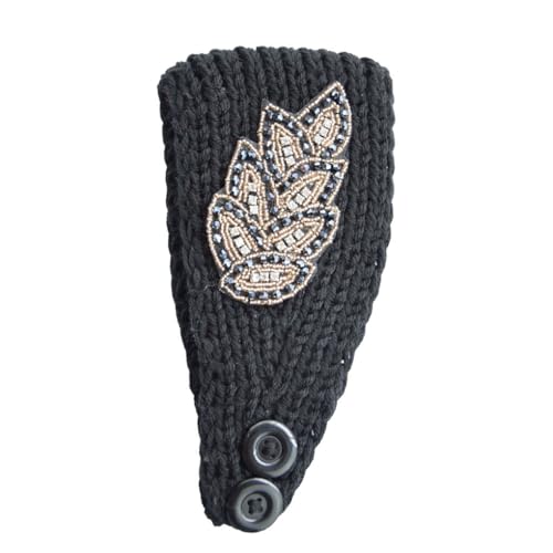 QUXVUIS Gehäkelte Stirnbänder Winter mit Strass Elastischer Kopfschutz Warmer klobiger universeller Haarschmuck für Mädchen, Schwarz von QUXVUIS