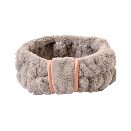 QUXVUIS Haarbänder Verstellbare Gesichtswäsche Weichheit Korallenfleece Sporting Stirnband Styling Zubehör Make up Hautpflege Baden, Grau von QUXVUIS