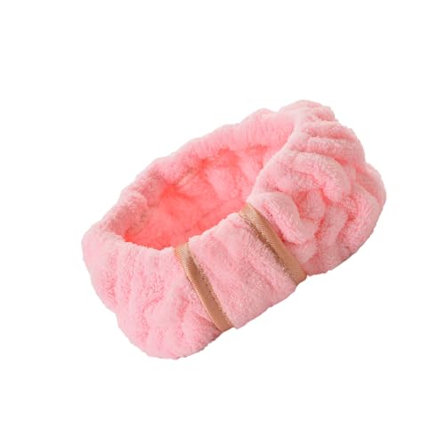 QUXVUIS Haarbänder Verstellbare Gesichtswäsche Weichheit Korallenfleece Sporting Stirnband Styling Zubehör Make up Hautpflege Baden, Hell Pink von QUXVUIS