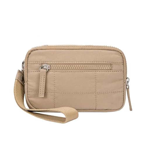 QUXVUIS Iris Geldbörse der 2. Generation mit 3 Reißverschlussfächern für schnellen Zugriff. wasserdichte Nylon Schlüsselanhänger Geldbörse für Damen aus Nylon, D von QUXVUIS