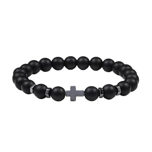 QUXVUIS Männer Natürliche Runde Stein Perle Obsidian Armbänder Armband Frauen Schmuck Armreifen Tragbare Leichte Tiger Armband, Typ 3 von QUXVUIS