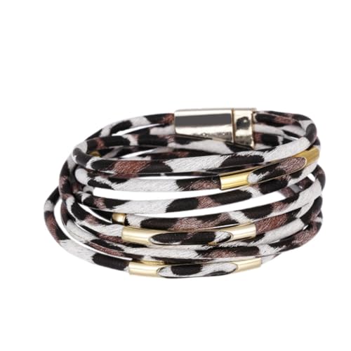 QUXVUIS Magnetarmband Mehrschichtiges Leder Modeaccessoire Valentinstag Geschenke Party Dekoration Armband Schmuck, Weiß von QUXVUIS