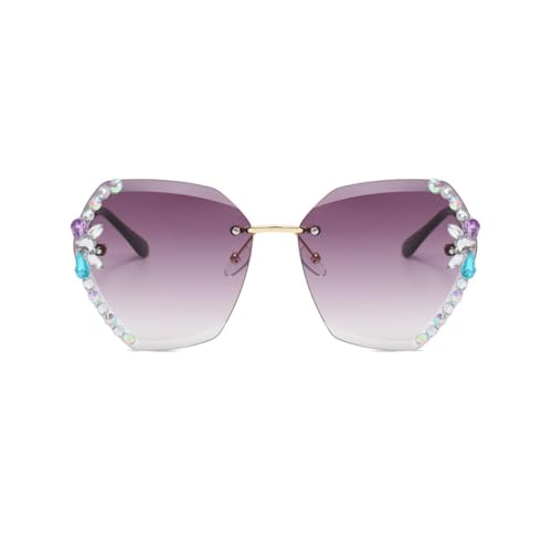 QUXVUIS No Rim Brille Ins Sonnenbrille Sunproof Eyewear Mehrzweck Frauen Oversized Protector Feine Verarbeitung Langlebig, Typ 2 von QUXVUIS