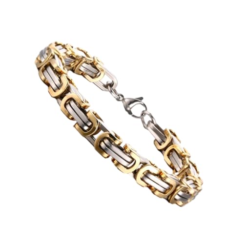 QUXVUIS Panzerkette Statement Halskette mit stilvoller Metallkette. Halsketten zeigen Persönlichkeit und sind einzigartig, Mittleres Gold von QUXVUIS