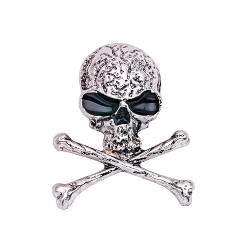 QUXVUIS Skull Pin Crossbones Designer Retro Broschen für Damen Modische Brosche Pins Ostern Thanksgiving Modeschmuck, Silber von QUXVUIS