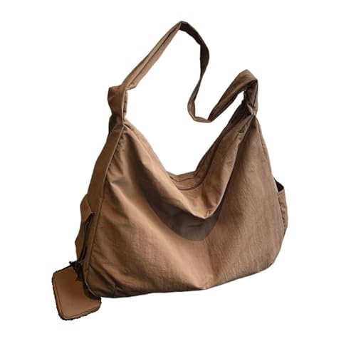 QUYBSGWJ Nylon Casual Soft Sling Bag Umhängetasche mit großer Kapazität für Frauen und Männer,Kaffee,45 * 15 * 35 cm von QUYBSGWJ