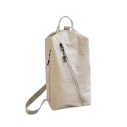 QUYBSGWJ Trendiger Kleiner Sling Crossbody Multifunktionaler Leichter Wasserdichter Sportrucksack Mit Großer Kapazität,Light Gray,17 * 15 * 35 cm von QUYBSGWJ