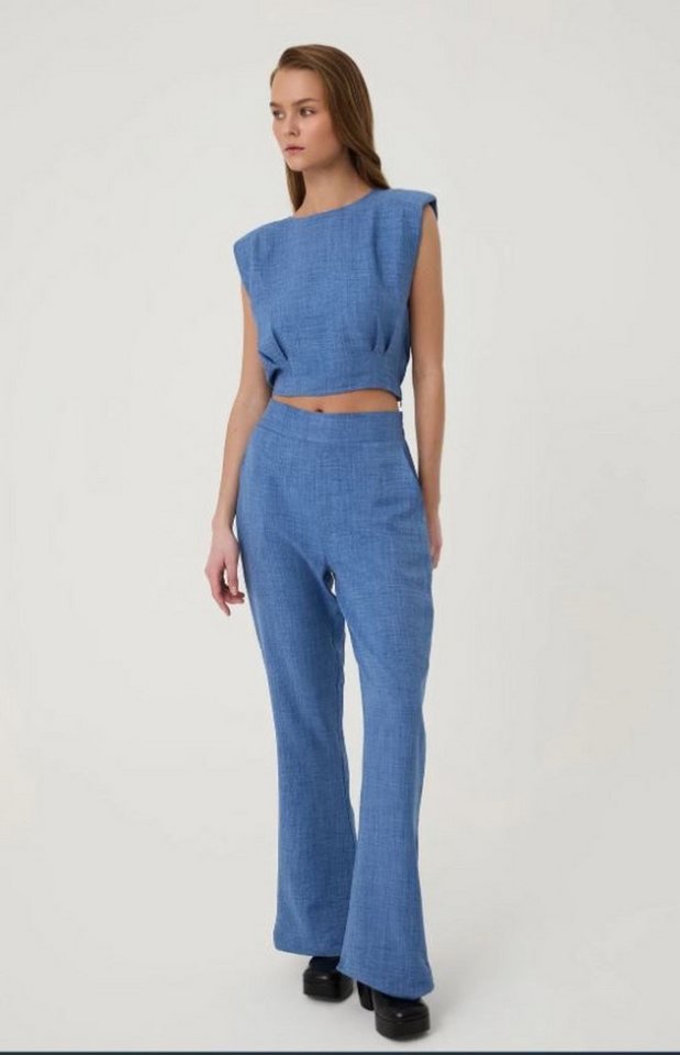 QUZU Palazzohose Lockere Hose Set mit Crop Top Set (2tlg) von QUZU