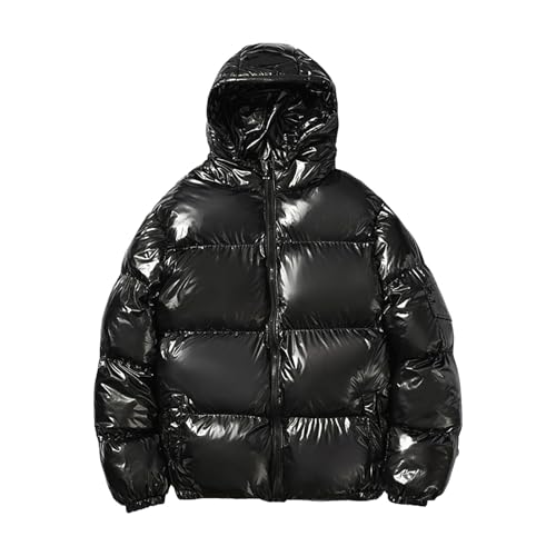 QVNXVO Herren Daunenjacke Winter Jacket Mode Warme Einfarbiges Steppjacke Windabweisende WasserdichtLangarm Wärmender für Outdoor Freizeit Kleidung Übergangsjacke Zipper Glänzender Puffermantel von QVNXVO