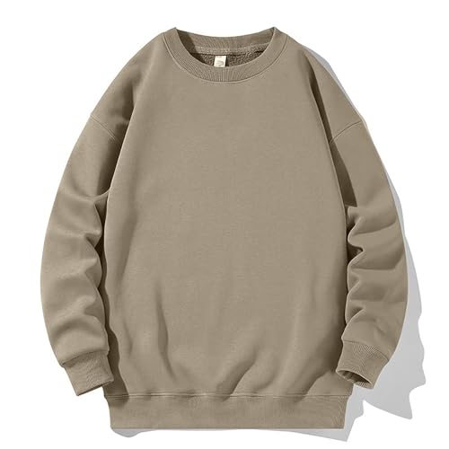 QVNXVO Herren Pullover Ohne Kapuze Rundhals Einfachheit Lockeres Einfarbiges Sweatshirt Langarm Warm Komfortable Passform Casual Strickpullover von QVNXVO