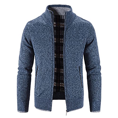 QVNXVO Winterjacke Herren Fleecepullover mit Stehkragen Warme Strickjacke Übergangsjacke Casual JacketSweatjacke von QVNXVO