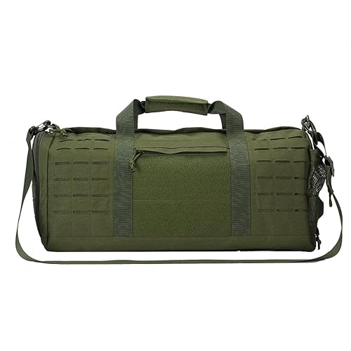 Männer Sport Fitness Reise Tragbare Lagerung Große Kapazität Outdoor Messenger Tasche Leichtes Gepäck Sporttasche,Army Green,One Size von QWERMNBVFG