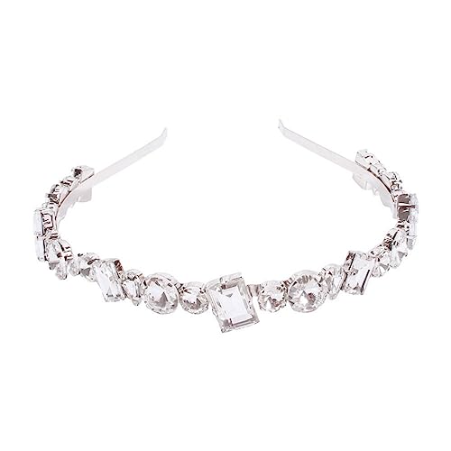 Damen-Kopfbedeckung mit Strasssteinen, Haarspange, Stirnband aus Legierung, mit Schmucksteinen besetztes Stirnband for die Braut von QWFVHJ