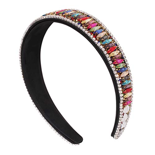 Damen-Kopfbedeckung mit Strasssteinen, Haarspange, Stirnband for Mädchen, Retro-Stirnbänder mit Strasssteinen im Barockstil von QWFVHJ