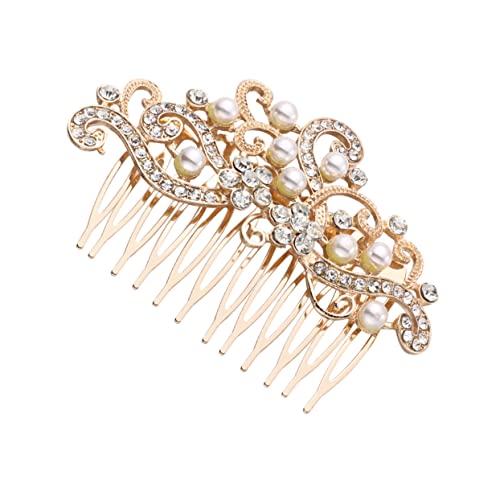 Kopfbedeckung mit Strasssteinen for Damen, Haarspange, Stirnband, Haarkämme for Damen, Haarspange mit Strasssteinen, Kristall(Golden) von QWFVHJ