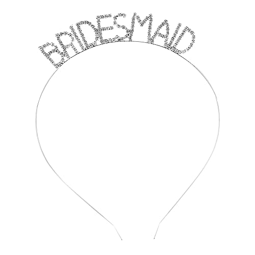 Kopfbedeckung mit Strasssteinen for Damen, Haarspange, Stirnband mit Buchstaben for Brautjungfern, Stirnband for Brautjungfern mit Perlen(Silver) von QWFVHJ