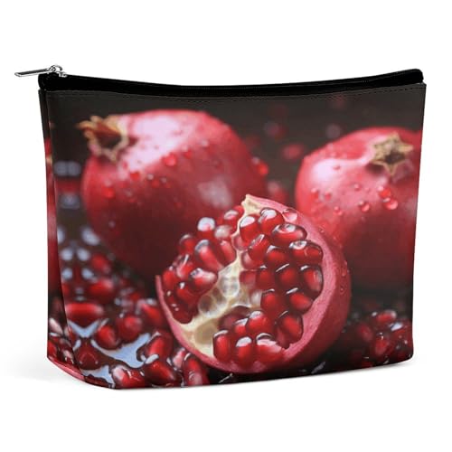 QWHJK Reise-Kosmetiktasche, Granatapfel-Druck, Hand-Kosmetiktasche, einfache Kosmetiktasche, Kosmetiktasche für Geldbörse, Granatapfel-Obst, Einheitsgröße, Granatapfelfrucht, Einheitsgröße von QWHJK