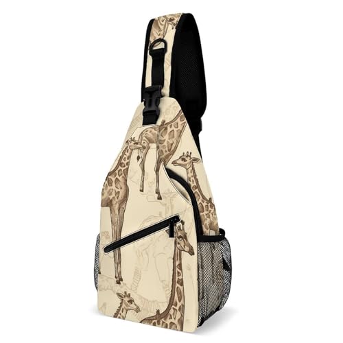 Brusttasche, handgezeichnete Giraffen-Schultertasche für Herren, Umhängetasche, Bauchtaschen für Damen, Schulterrucksack für Reisen, weiß, 20,3 x 10,2 x 38,1 cm, weiß, 8x4x15 Inches Brusttasche, handgezeichnete Giraffen-Schultertasche für Herren, Umhängetasche, Bauchtaschen für Damen, Schulterrucksack für Reisen, weiß, 20,3 x 10,2 x 38,1 cm, weiß, 8x4x15 Inches von QWJKM