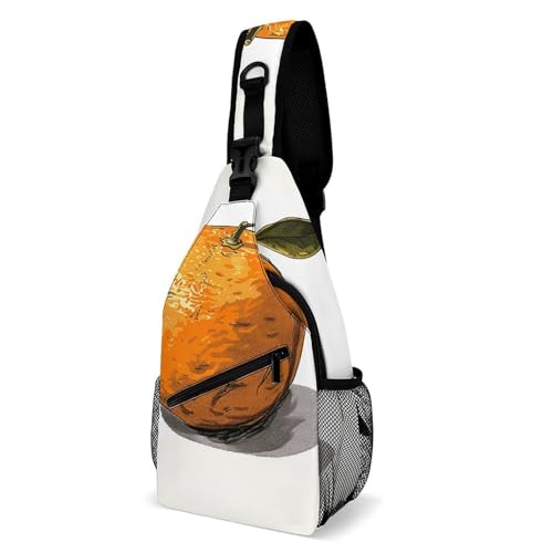 Brusttasche, handgezeichnete Schultertasche, für Herren, Umhängetasche, Bauchtaschen für Damen, Schulterrucksack für Reisen, weiß, 20,3 x 10,2 x 38,1 cm, Orange, weiß, 8x4x15 Inches Brusttasche, handgezeichnete Schultertasche, für Herren, Umhängetasche, Bauchtaschen für Damen, Schulterrucksack für Reisen, weiß, 20,3 x 10,2 x 38,1 cm, Orange, weiß, 8x4x15 Inches von QWJKM