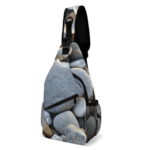 Brusttasche, herzförmige Kieselsteine, Umhängetasche für Herren, Umhängetasche, Bauchtaschen für Damen, Schulterrucksack für Reisen, weiß, 20,3 x 10,2 x 38,1 cm, weiß, 8x4x15 Inches Brusttasche, herzförmige Kieselsteine, Umhängetasche für Herren, Umhängetasche, Bauchtaschen für Damen, Schulterrucksack für Reisen, weiß, 20,3 x 10,2 x 38,1 cm, weiß, 8x4x15 Inches von QWJKM