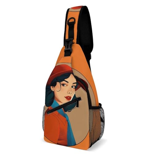 Brusttasche für Damen, mit Hut, Schultertasche für Herren, Umhängetasche, Bauchtaschen für Damen, Schulterrucksack für Reisen, weiß, 20,3 x 10,2 x 38,1 cm, weiß, 8x4x15 Inches Brusttasche für Damen, mit Hut, Schultertasche für Herren, Umhängetasche, Bauchtaschen für Damen, Schulterrucksack für Reisen, weiß, 20,3 x 10,2 x 38,1 cm, weiß, 8x4x15 Inches von QWJKM