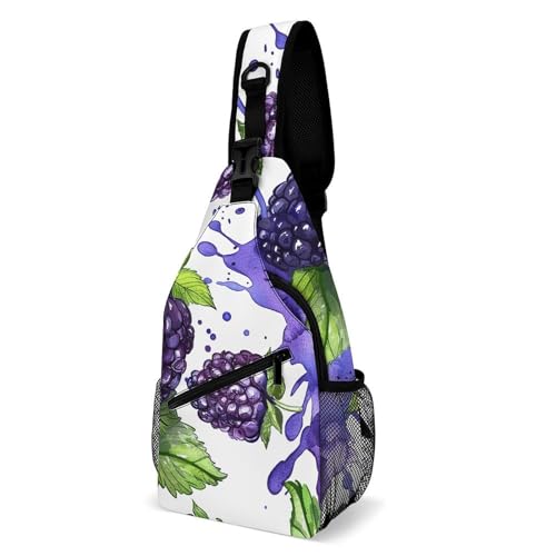 Brusttasche für Herren, Umhängetasche, Bauchtasche für Damen, Schultertasche, Rucksack für Reisen, weiß, 20,3 x 10,2 x 38,1 cm, Dunkelblau und Violett, weiß, 8x4x15 Inches von QWJKM