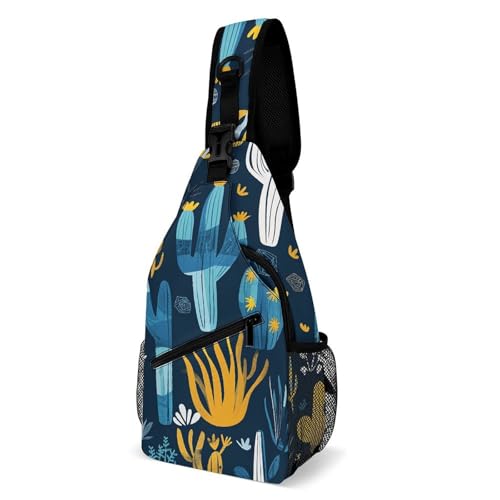 Brusttasche mit Wüstenpflanzenmuster, Umhängetasche für Herren, Umhängetasche, Bauchtaschen für Damen, Schulterrucksack für Reisen, weiß, 20,3 x 10,2 x 38,1 cm, weiß, 8x4x15 Inches Brusttasche mit Wüstenpflanzenmuster, Umhängetasche für Herren, Umhängetasche, Bauchtaschen für Damen, Schulterrucksack für Reisen, weiß, 20,3 x 10,2 x 38,1 cm, weiß, 8x4x15 Inches von QWJKM
