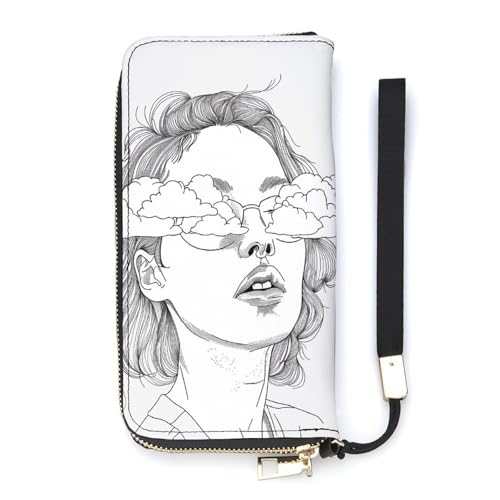 QWJKM Clouds And Face Ledergeldbörse für Herren und Damen, schmal, vertikale Geldbörse, lange Geldbörse mit Reißverschluss, Kartenhalter, weiß, 20 x 10,5 cm, weiß, 20x10.5cm QWJKM Clouds And Face Ledergeldbörse für Herren und Damen, schmal, vertikale Geldbörse, lange Geldbörse mit Reißverschluss, Kartenhalter, weiß, 20 x 10,5 cm, weiß, 20x10.5cm von QWJKM