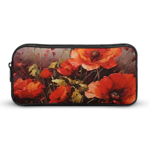 QWJKM Federmäppchen für Herren und Damen, Ölgemälde, rote Blume, tragbares Federmäppchen, personalisierbar, ästhetische Stiftebox, Schreibtisch-Organizer für Büro, weiß, 8.7x2x4.7 inches QWJKM Federmäppchen für Herren und Damen, Ölgemälde, rote Blume, tragbares Federmäppchen, personalisierbar, ästhetische Stiftebox, Schreibtisch-Organizer für Büro, weiß, 8.7x2x4.7 inches von QWJKM