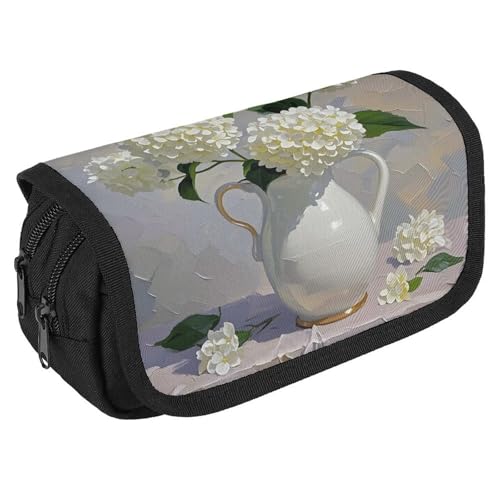 QWJKM Federmäppchen für Männer und Frauen, Blumen-Bleistifttasche, personalisierter Stifthalter, großes Fassungsvermögen, ästhetische Stifttasche, niedlicher Schreibtisch-Organizer für Bürobedarf, von QWJKM