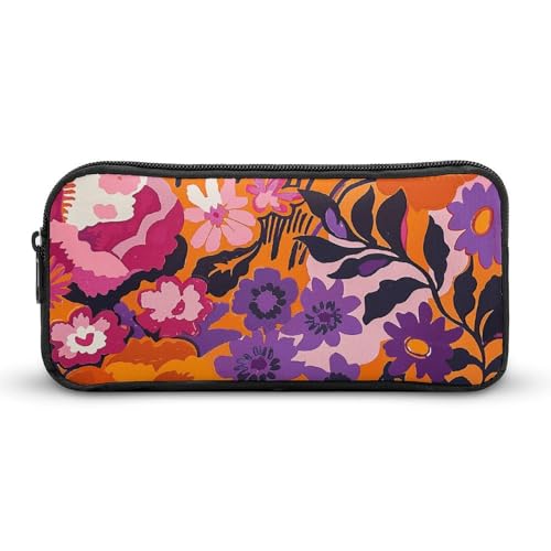 QWJKM Federmäppchen für Männer und Frauen, Pfirsich- und violette Blumen, tragbares Federmäppchen, personalisierter Stifthalter, ästhetisches Stifteetui, Stiftebox, Schreibtisch-Organizer für Büro, QWJKM Federmäppchen für Männer und Frauen, Pfirsich- und violette Blumen, tragbares Federmäppchen, personalisierter Stifthalter, ästhetisches Stifteetui, Stiftebox, Schreibtisch-Organizer für Büro, von QWJKM